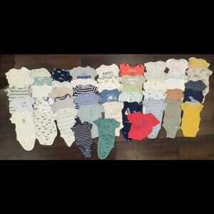 Baby Boy Onesie Lot - 47 total